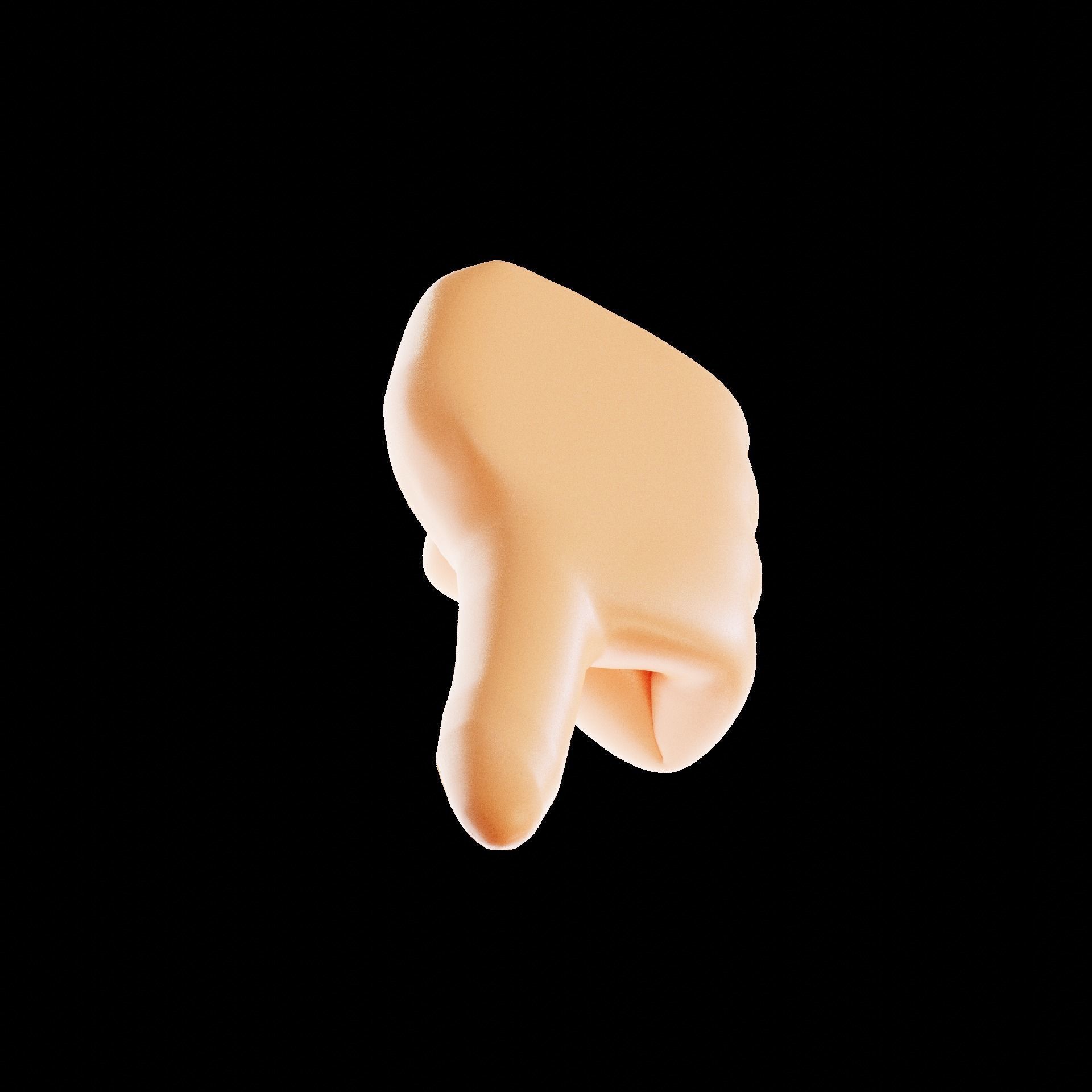 Animated Dislike 3D Emoji Low-poly 3D model_2
