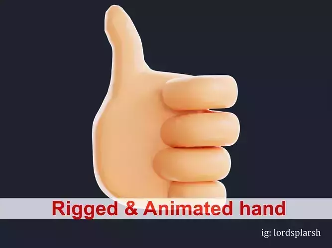 Like Hand 3D Emoji Thumbs UP Low-poly 3D model