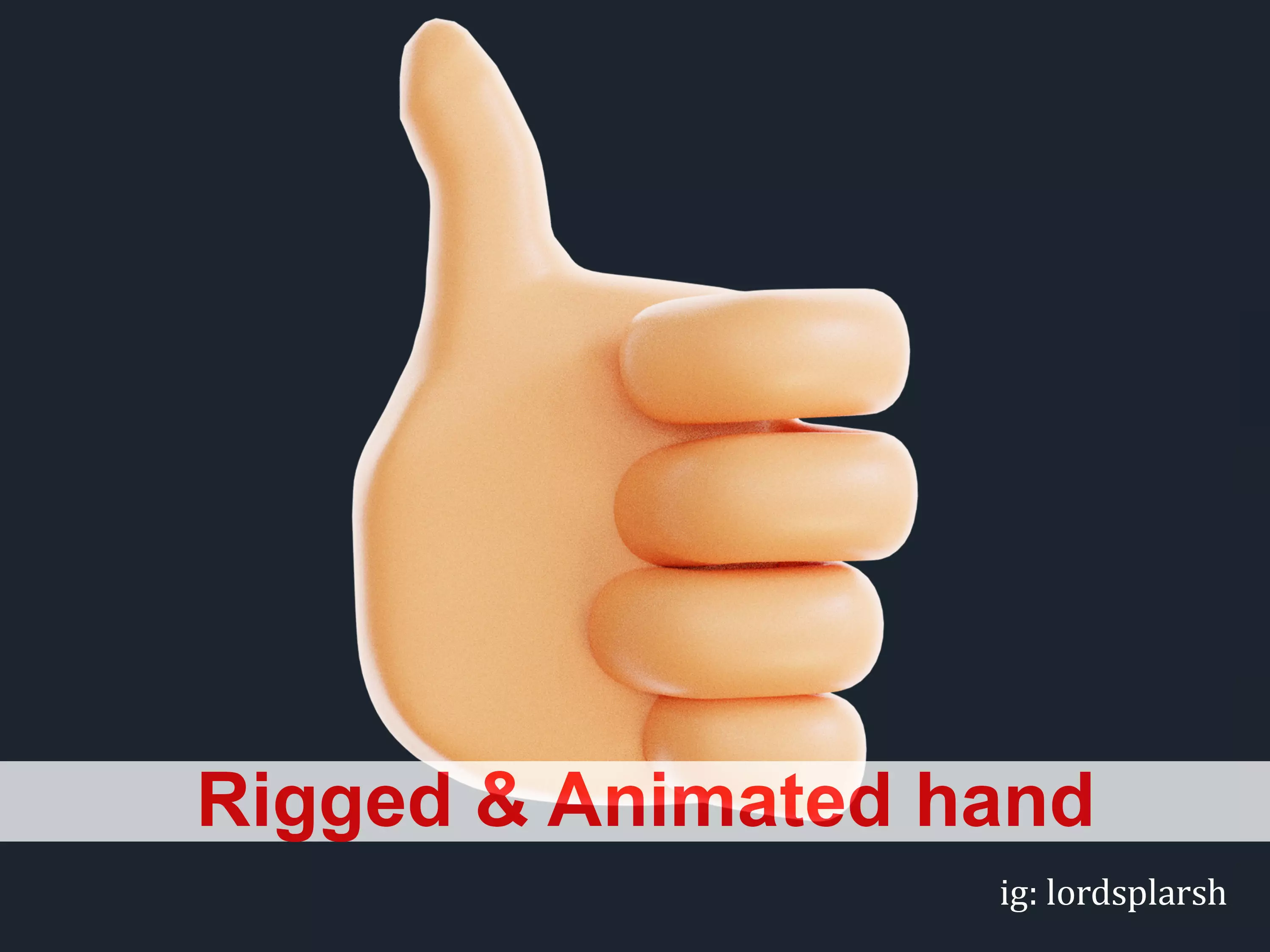Like Hand 3D Emoji Thumbs UP Low-poly 3D model_0