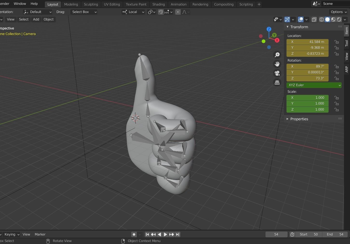 Like Hand 3D Emoji Thumbs UP Low-poly 3D model_7