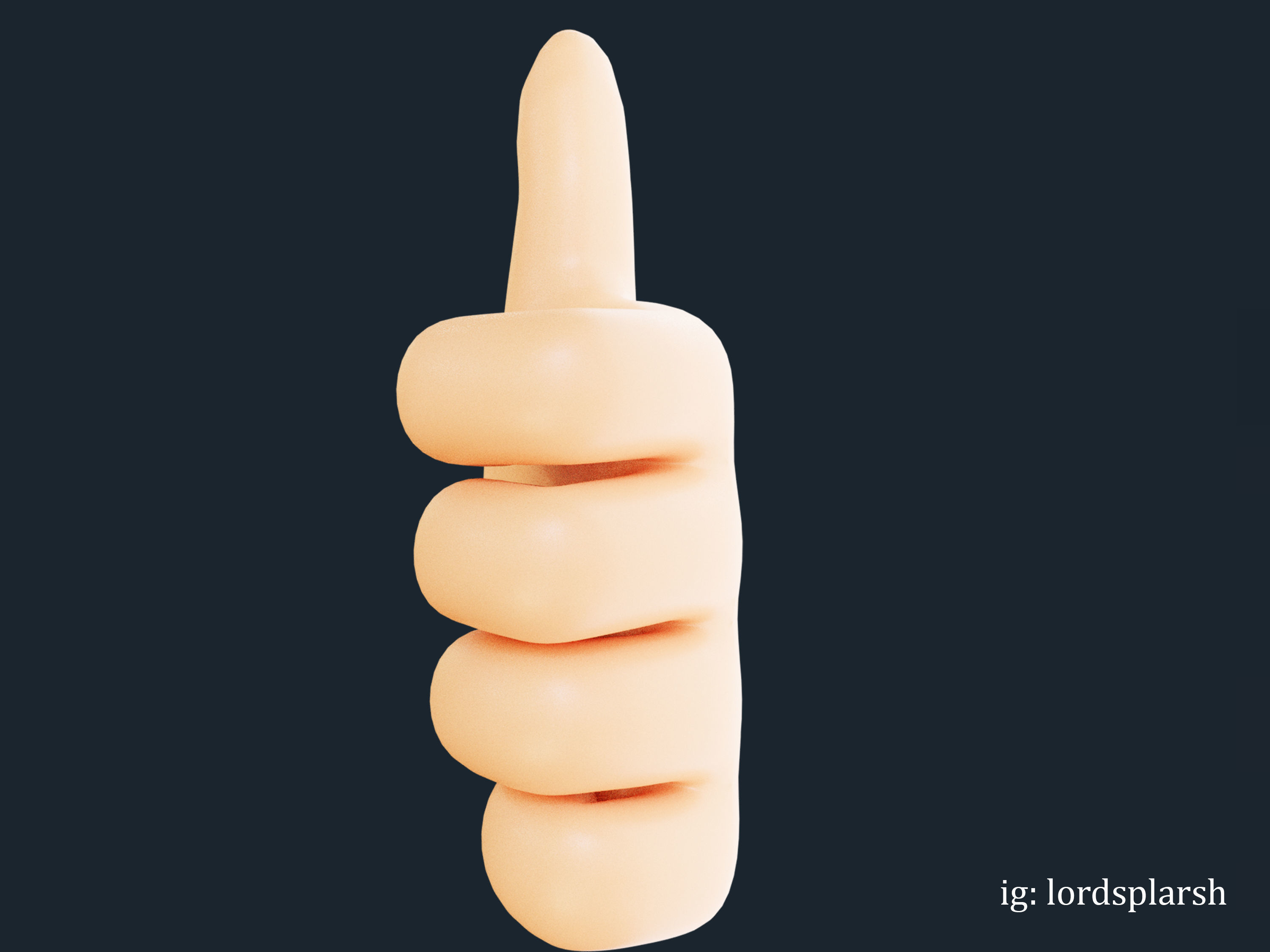 Like Hand 3D Emoji Thumbs UP Low-poly 3D model_5