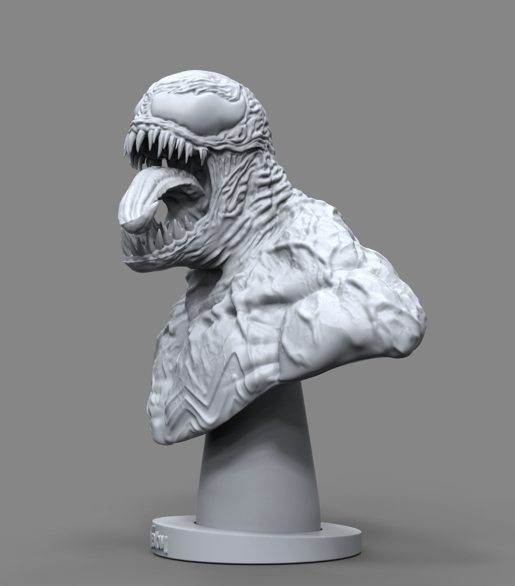 venom bust 3D print model_9