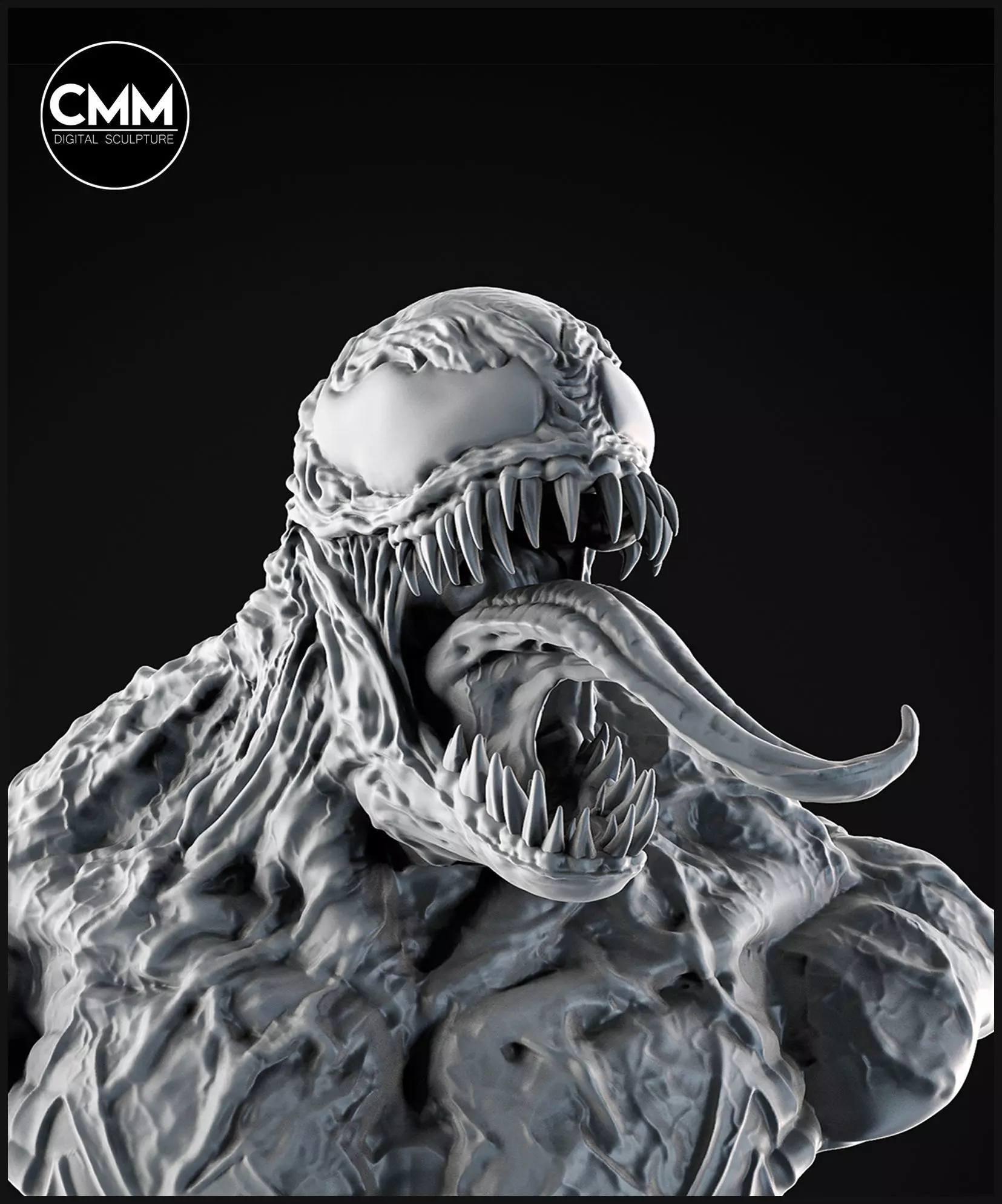 venom bust 3D print model_0