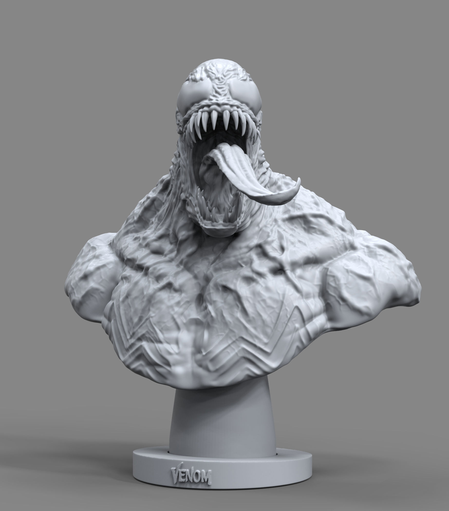 venom bust 3D print model_8