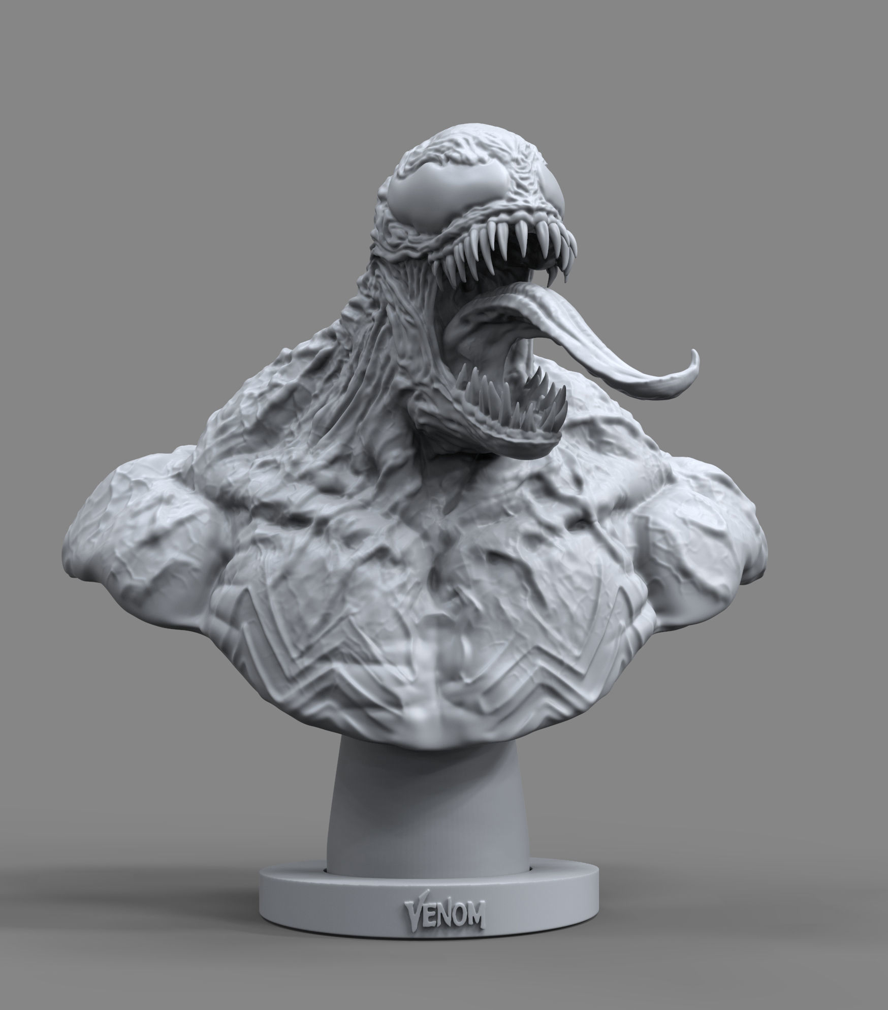 venom bust 3D print model_7