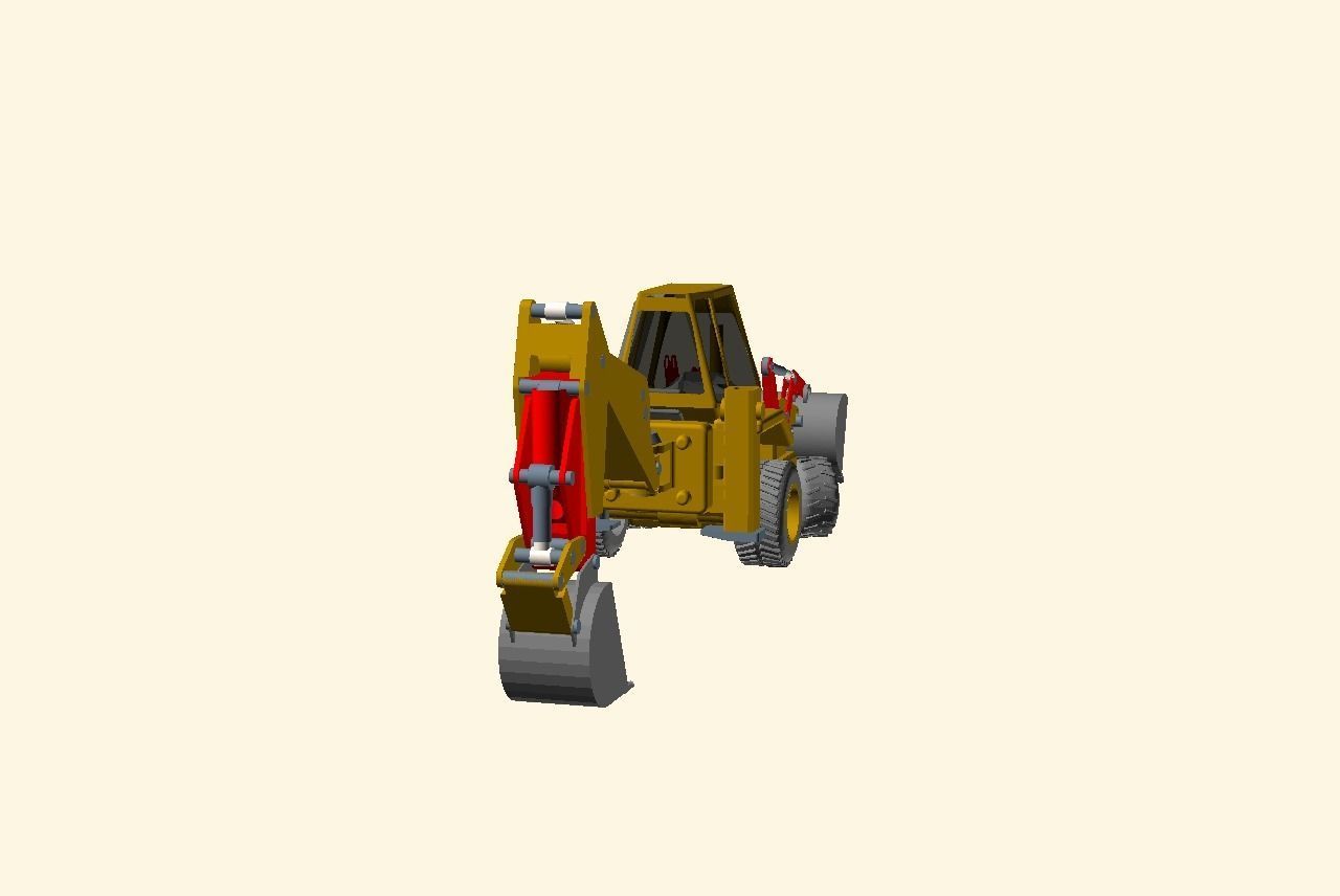 CAT JCB bachoe loader Low-poly 3D model_4