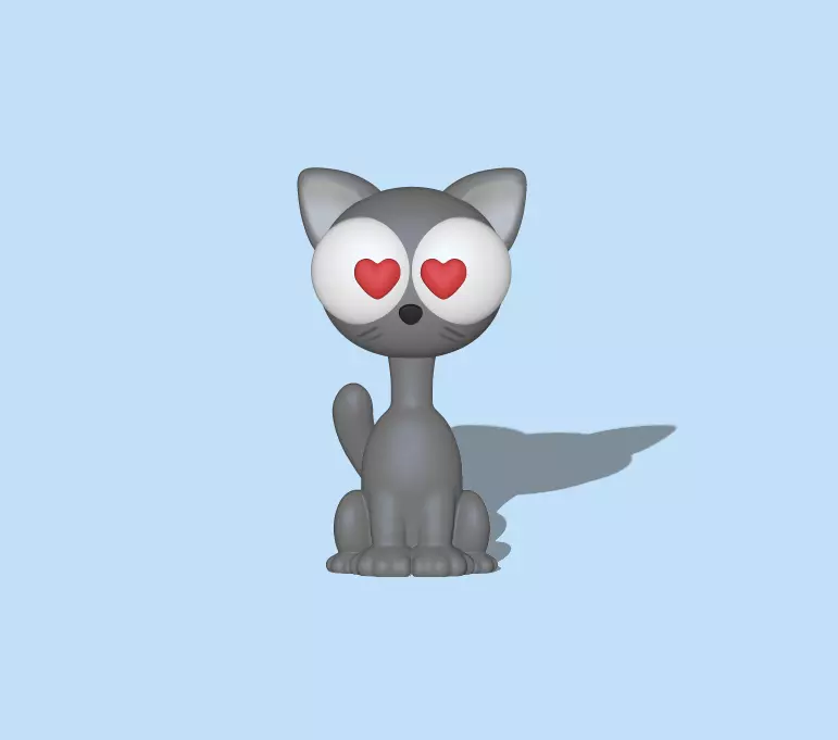 Cat Heart Eyes - Valentine Day 3D print model_0