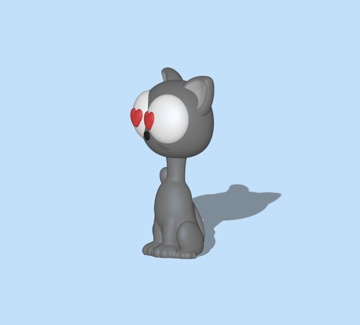 Cat Heart Eyes - Valentine Day 3D print model_1