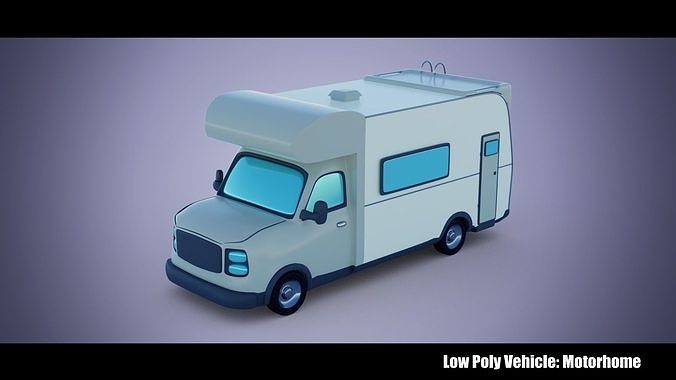 Low Poly Vehicle -  Motorhome Low-poly 3D model