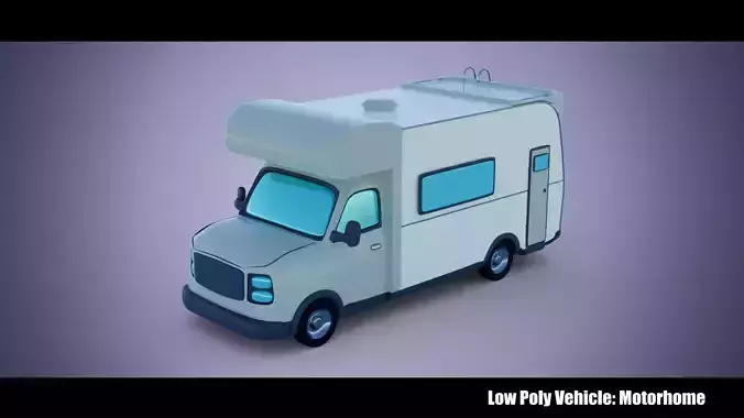 Low Poly Vehicle -  Motorhome Low-poly 3D model
