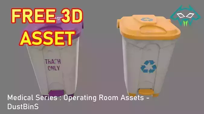 Medical Series - Operating Room - DustBins Free 3D model