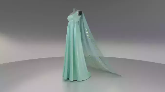Royal Formal Gown with Dress and Cape
