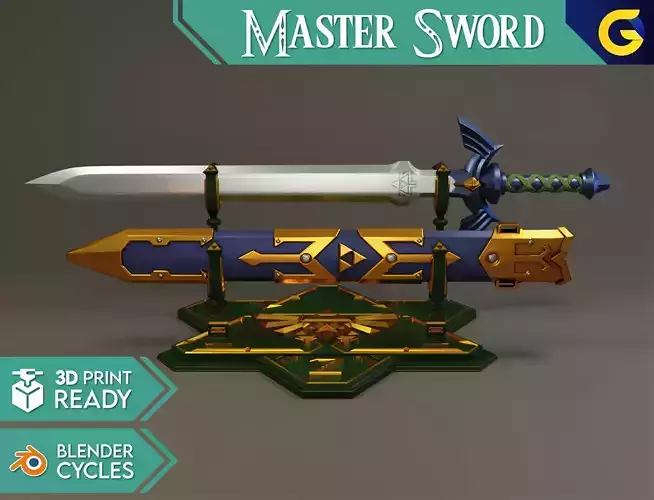 MasterSword Sheath Stand - 3D PRINT READY 3D model