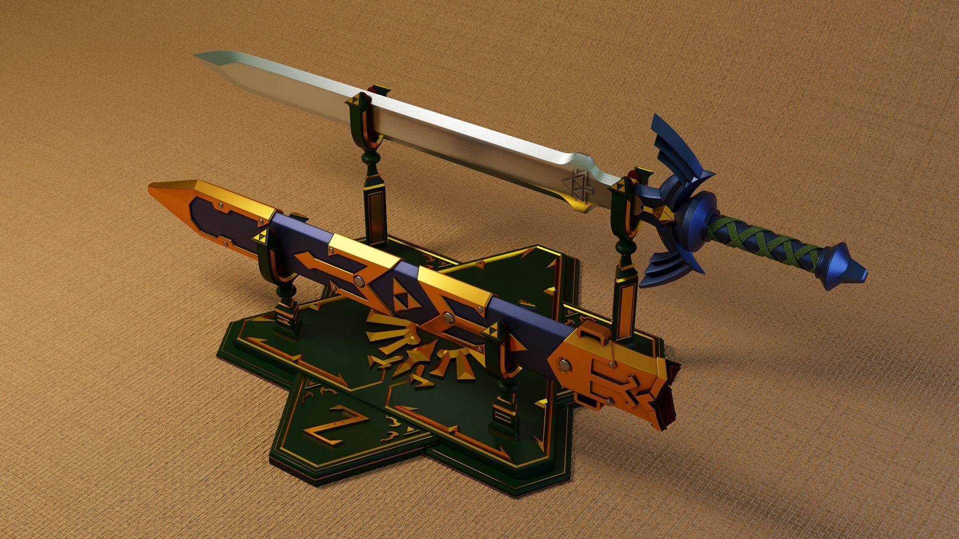 MasterSword Sheath Stand - 3D PRINT READY 3D model_2