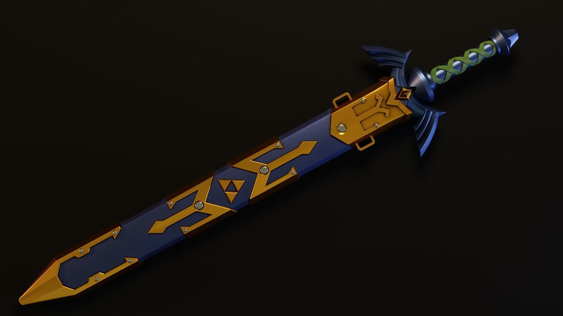 MasterSword Sheath Stand - 3D PRINT READY 3D model_7