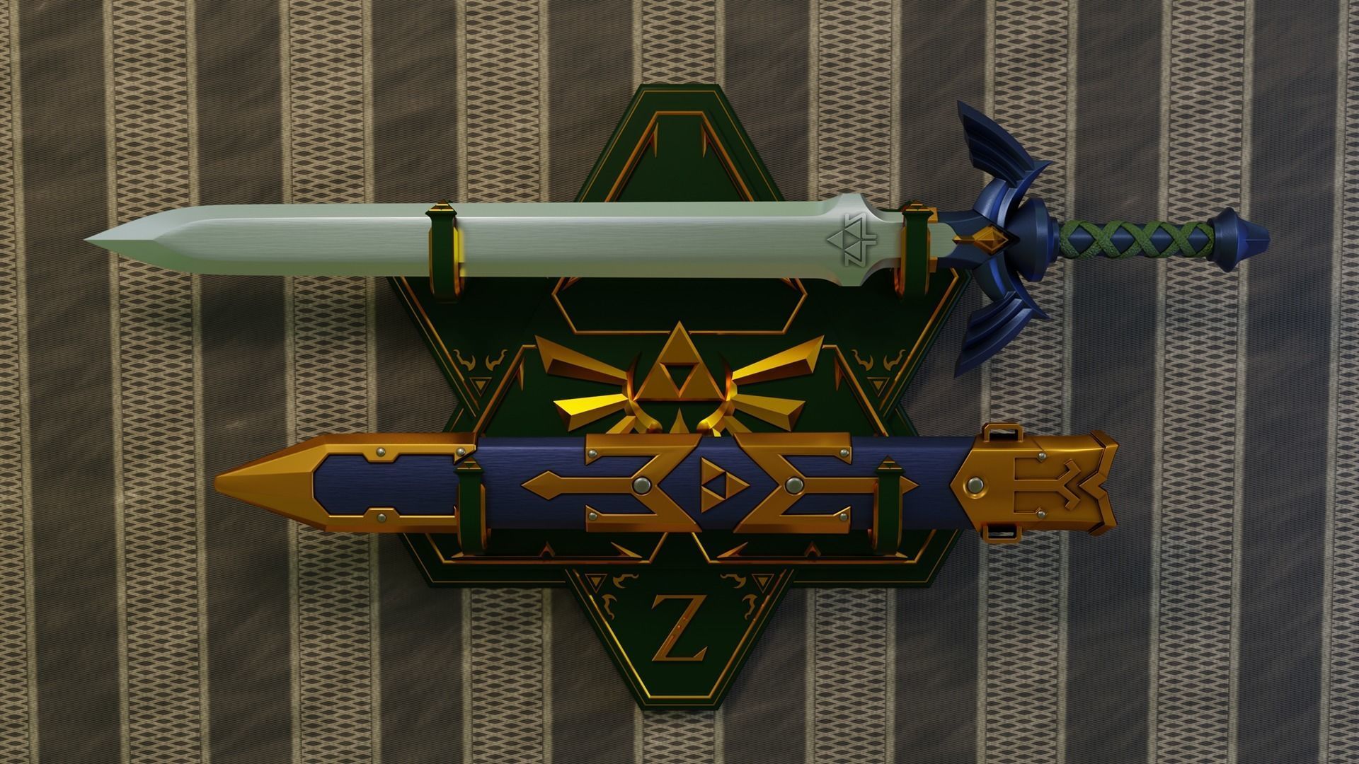 MasterSword Sheath Stand - 3D PRINT READY 3D model_3