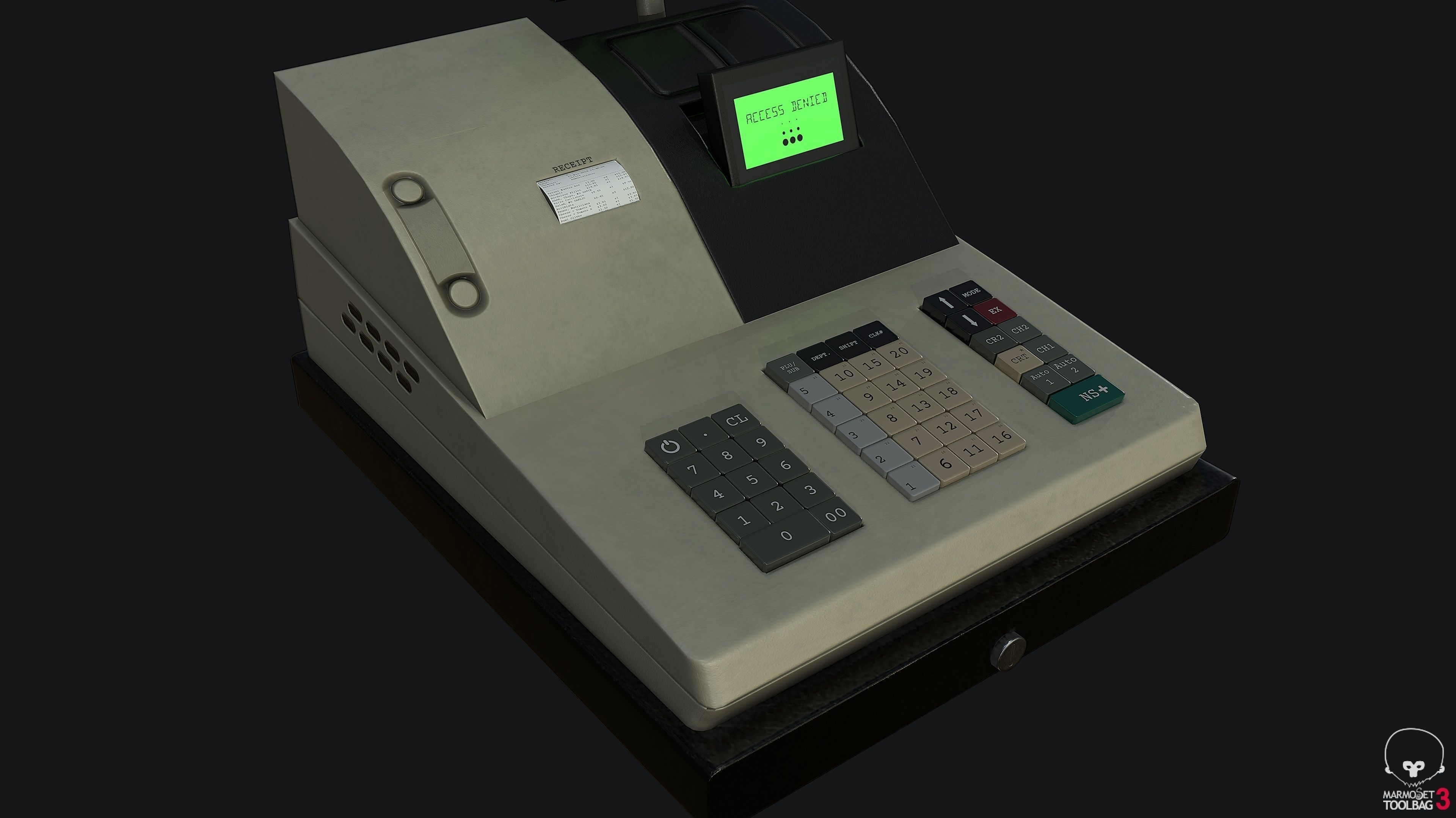 Cash Register PBR Game Ready Low-poly 3D model_5