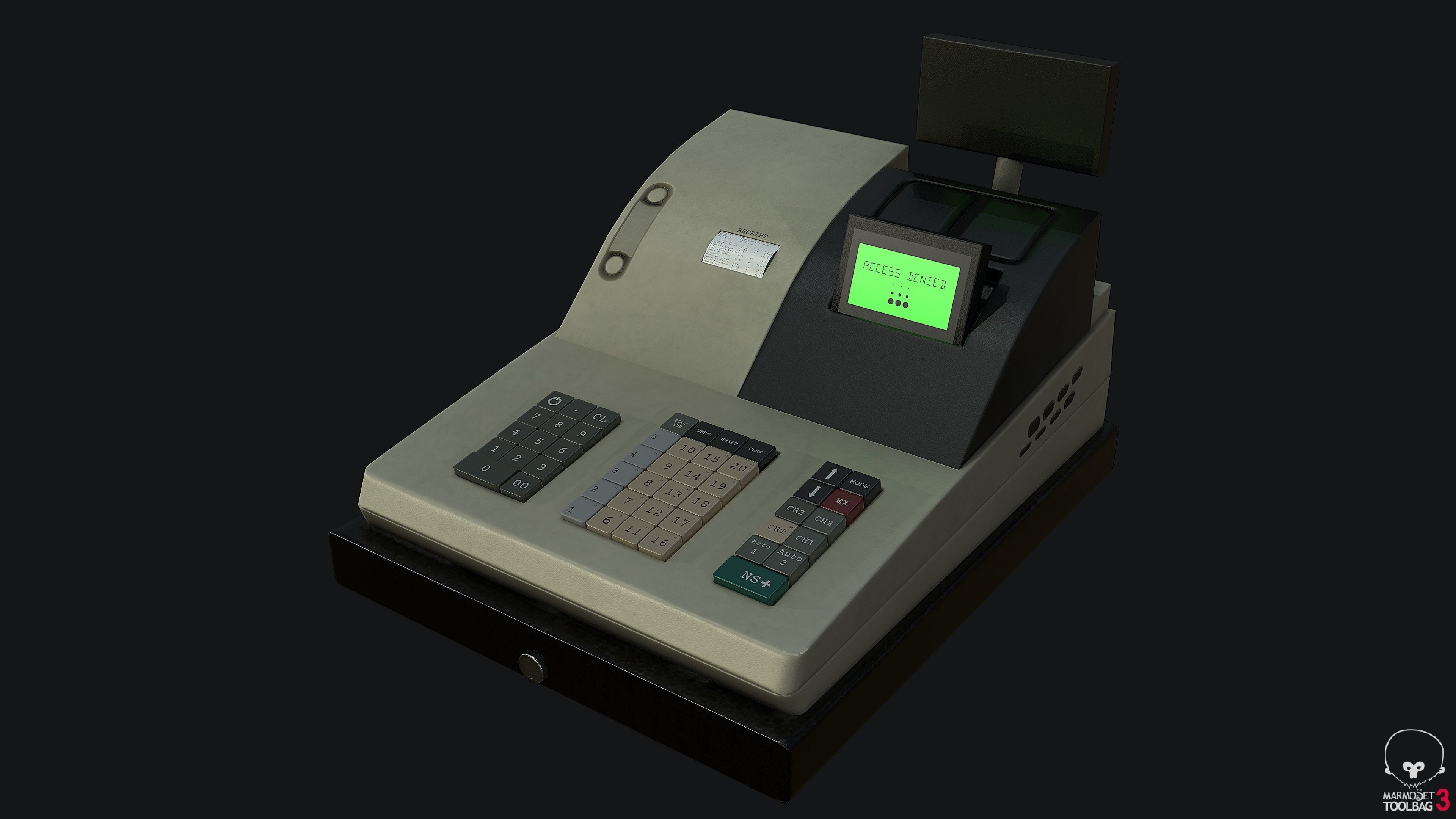Cash Register PBR Game Ready Low-poly 3D model_4