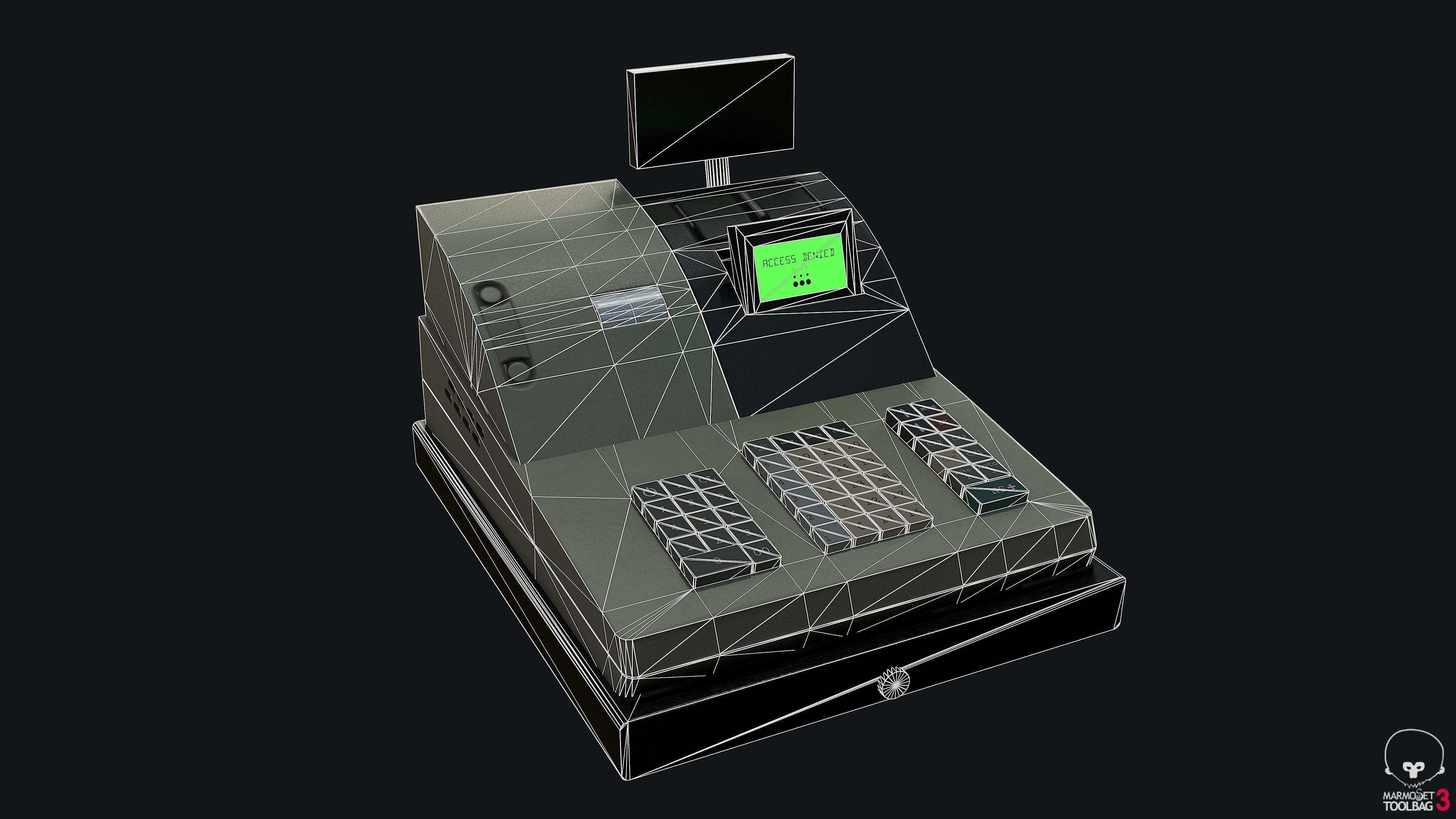 Cash Register PBR Game Ready Low-poly 3D model_3