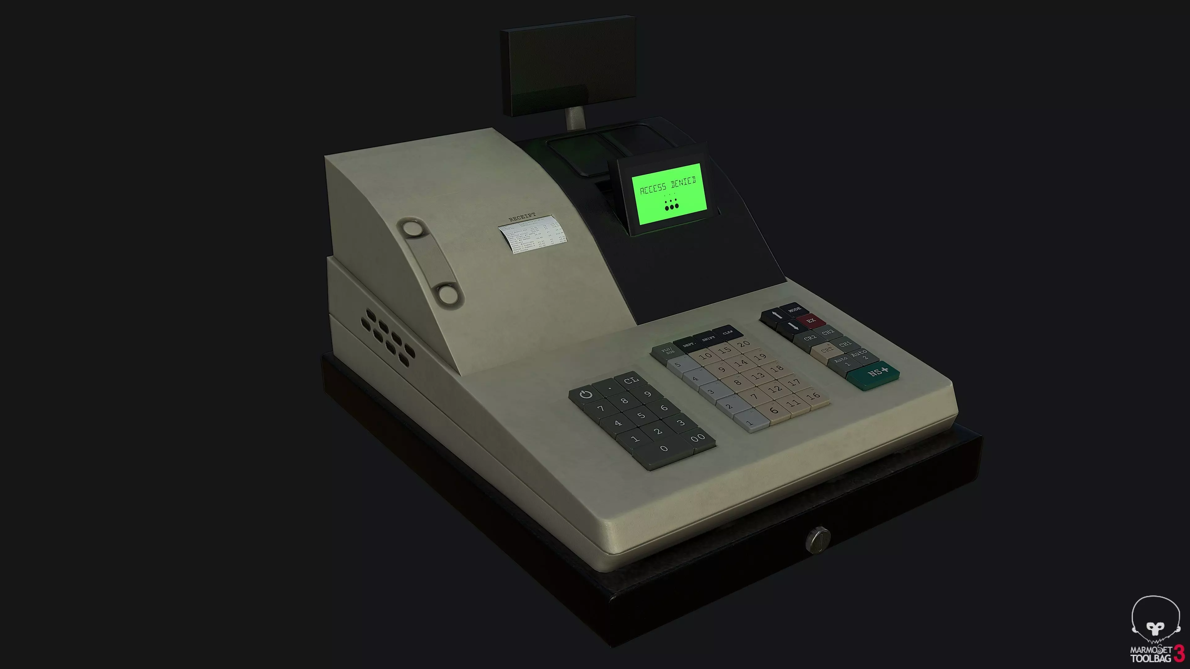 Cash Register PBR Game Ready Low-poly 3D model_0