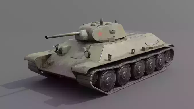  T34-76 1941 Medium Tank  Low-poly 3D model