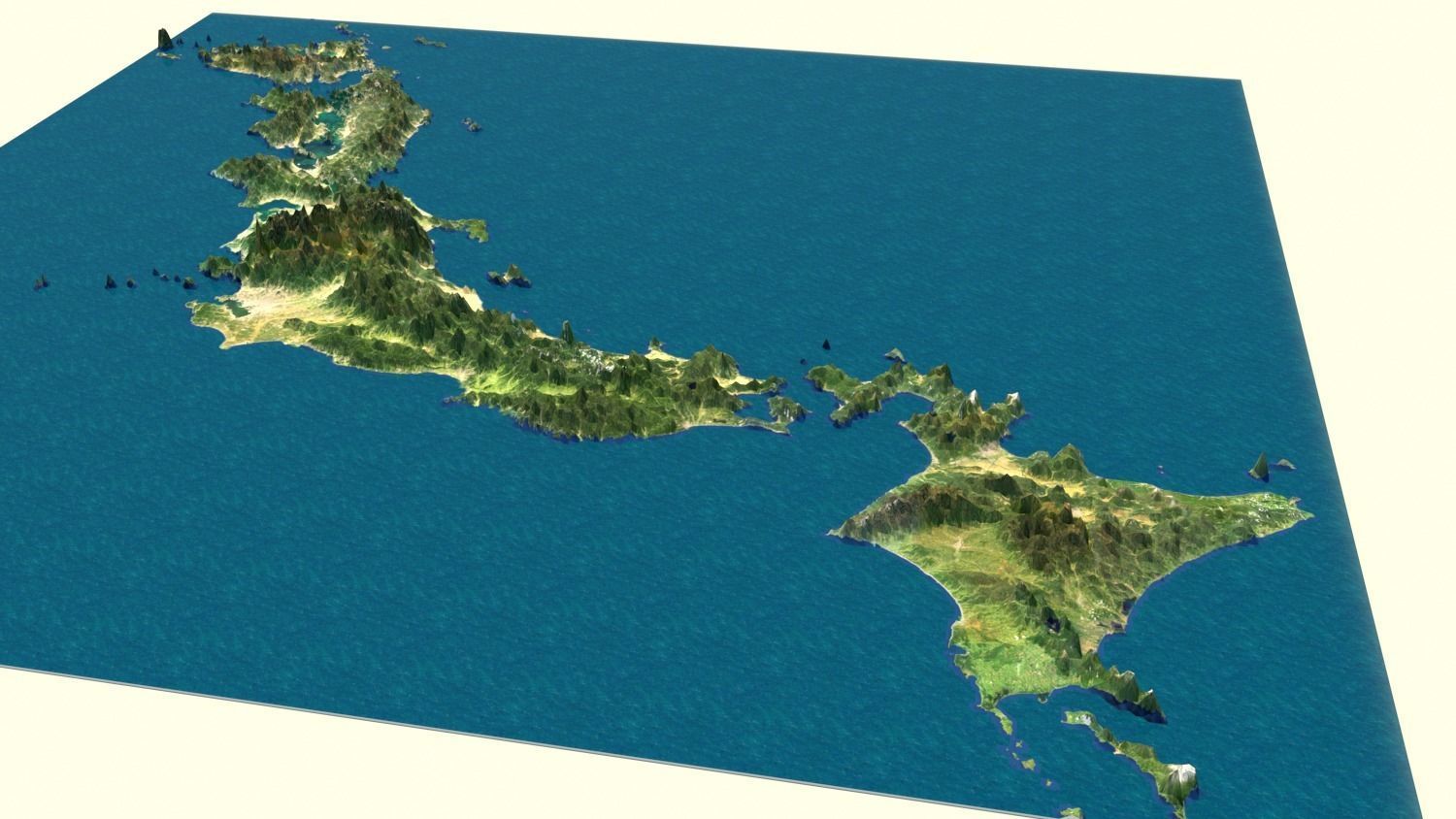 Four Main Islands of Japan Terrain3D Topography MODEL 3d Model  3D model_3