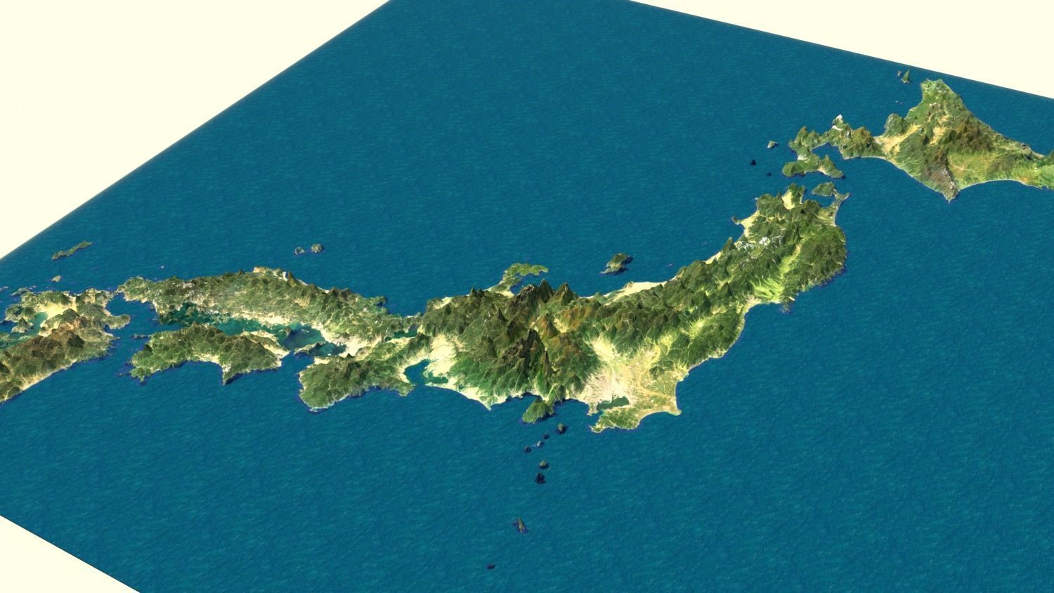 Four Main Islands of Japan Terrain3D Topography MODEL 3d Model  3D model_4