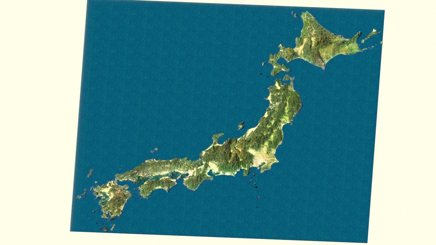 Four Main Islands of Japan Terrain3D Topography MODEL 3d Model  3D model_1