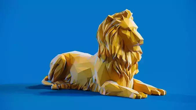 Lion 3 Low poly Papercraft Decorative Sculpture 3D print model