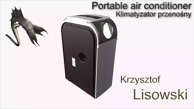 Portable air conditioner Low-poly 3D model