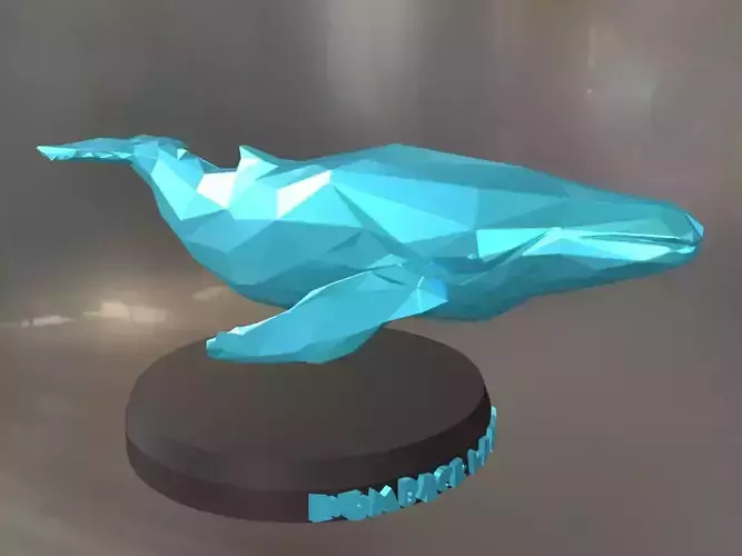Poly Humpback Whale 3D print model