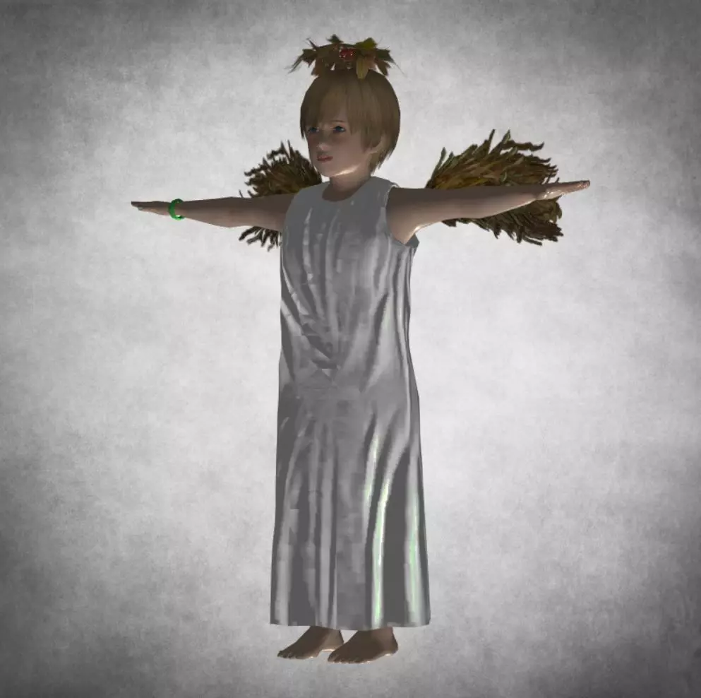 Child - angel 3D model_0