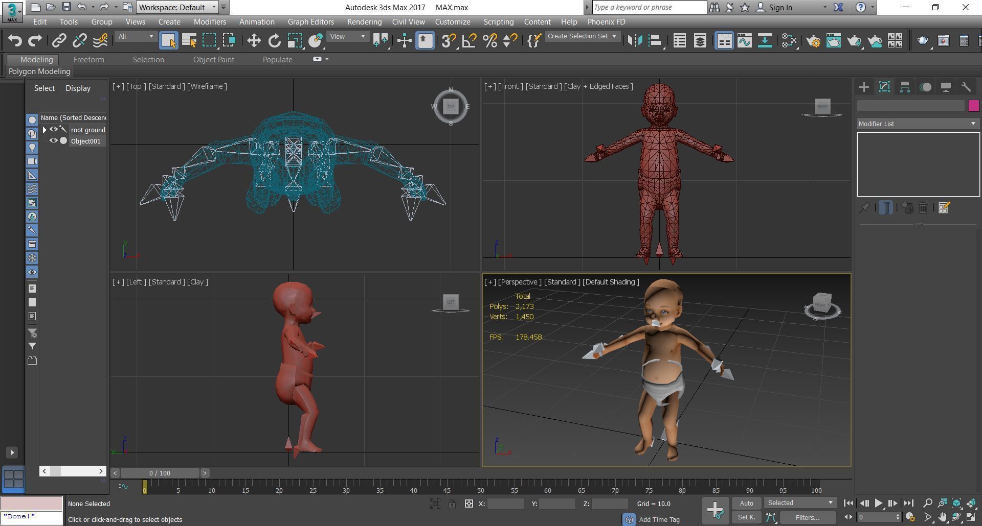 Child - lowpoly baby 3D model_9