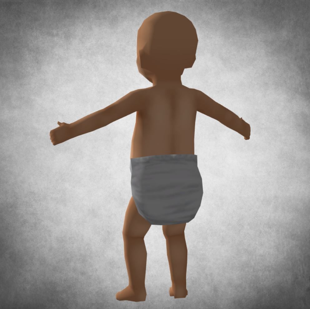Child - lowpoly baby 3D model_4