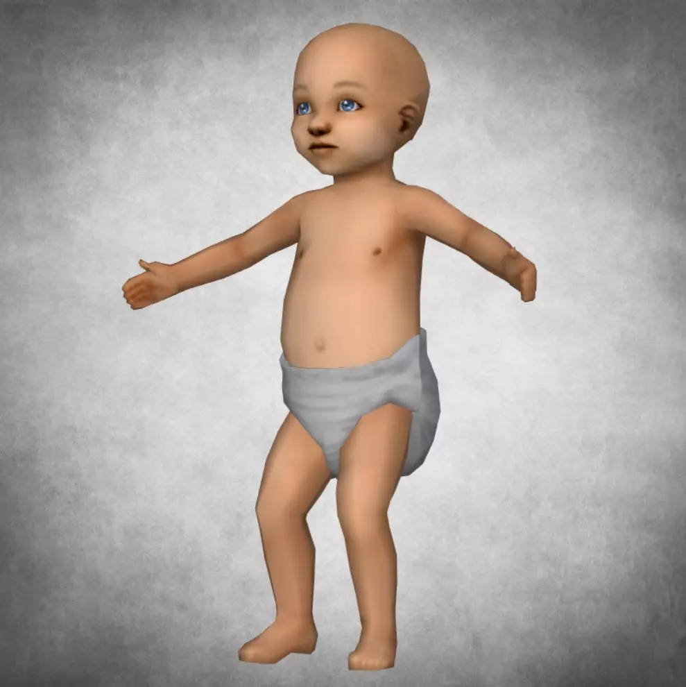 Child - lowpoly baby 3D model_0