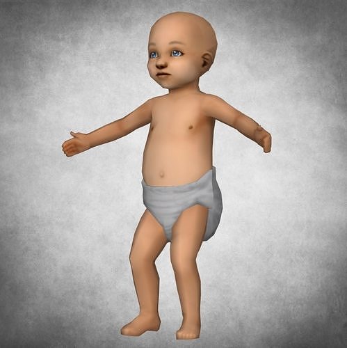 Child - lowpoly baby 3D model