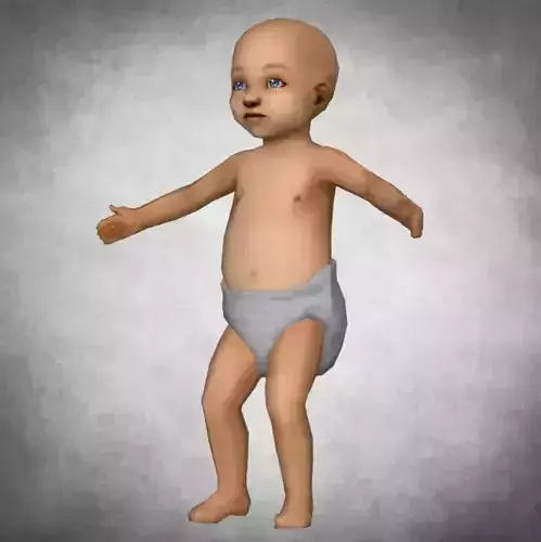 Child - lowpoly baby 3D model