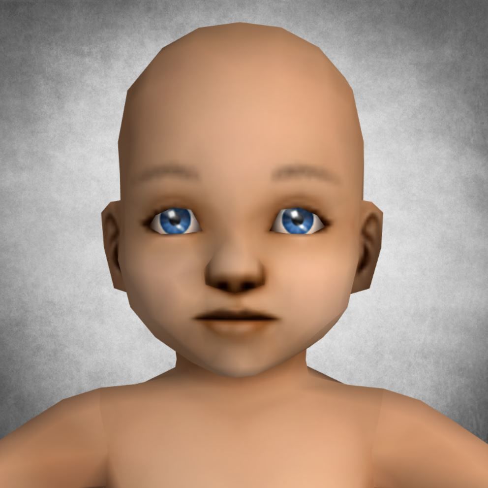 Child - lowpoly baby 3D model_8