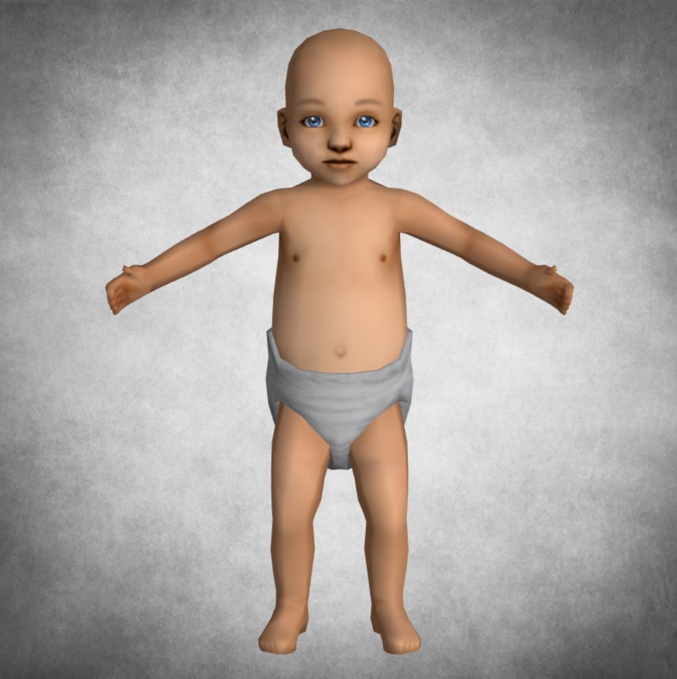 Child - lowpoly baby 3D model_1