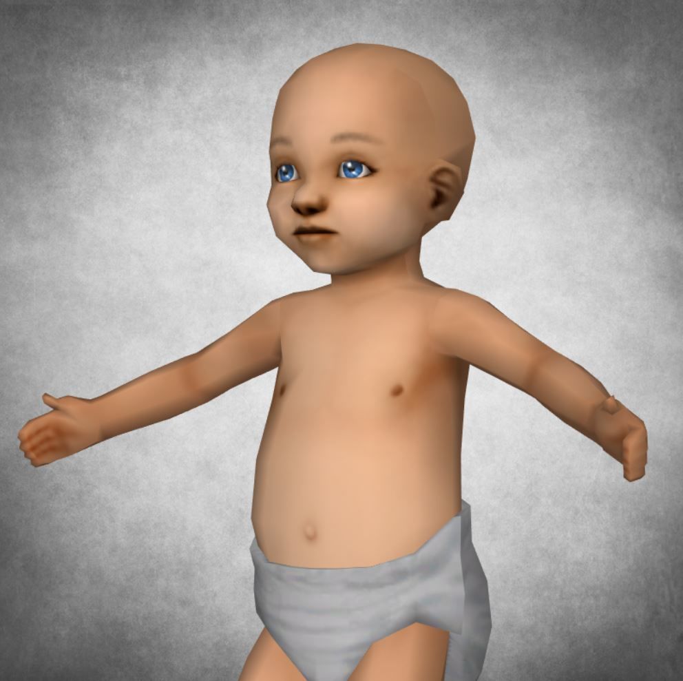 Child - lowpoly baby 3D model_7