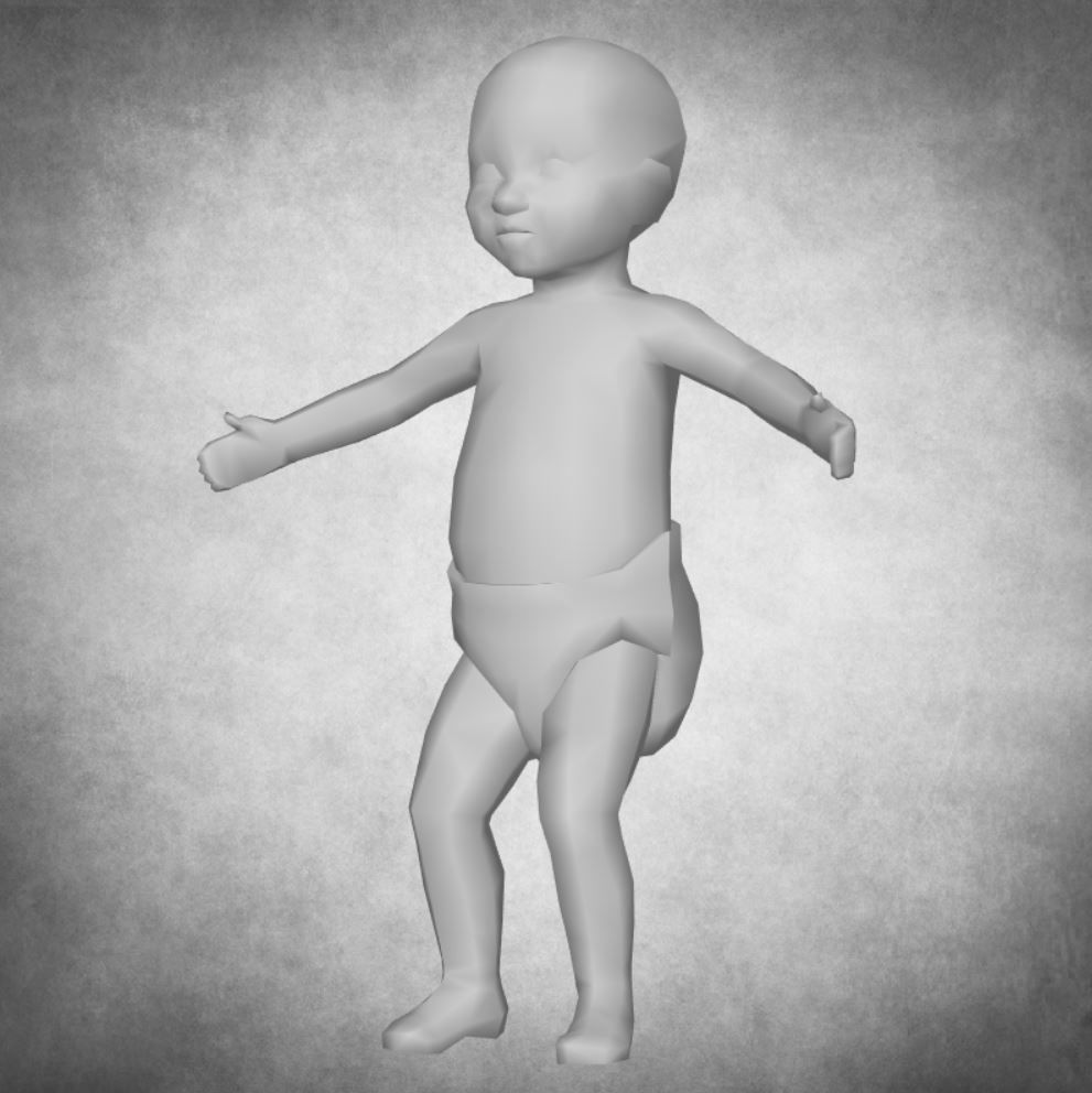 Child - lowpoly baby 3D model_5