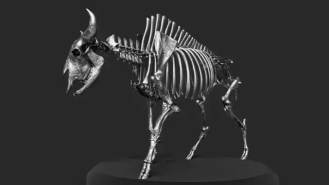 Bison Skeleton Concept Art Model 3D model