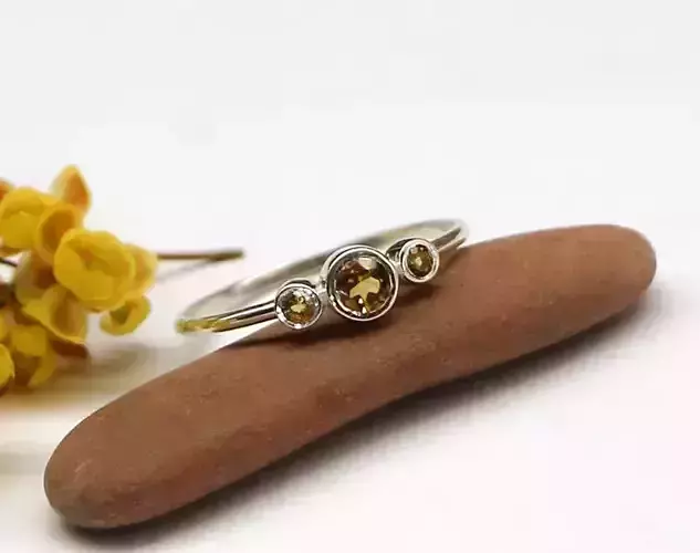 3D model for printing - miniature ring with stones