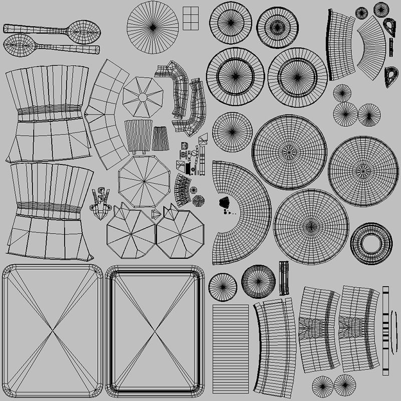coffee set Low-poly 3D model_5