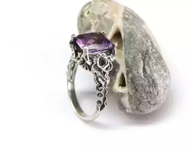 Sculpted ring in a fantasy style 3D print model