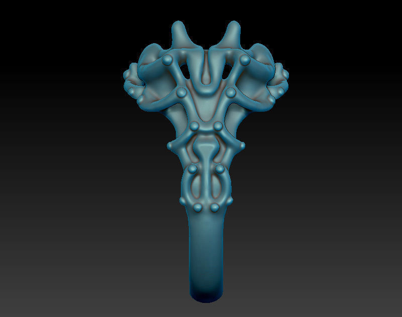 Sculpted ring in a fantasy or vintage style 3D print model_7