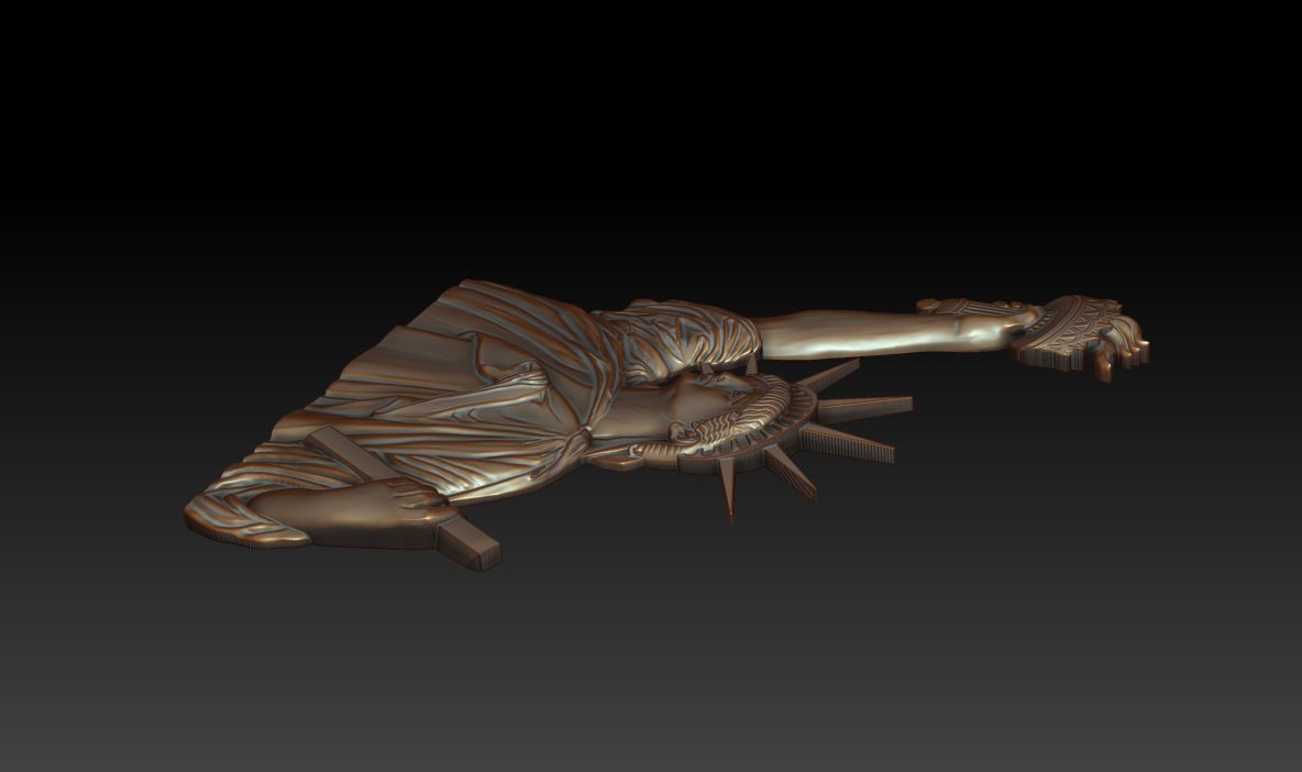Statue of Liberty bas-relief 3D print model_11