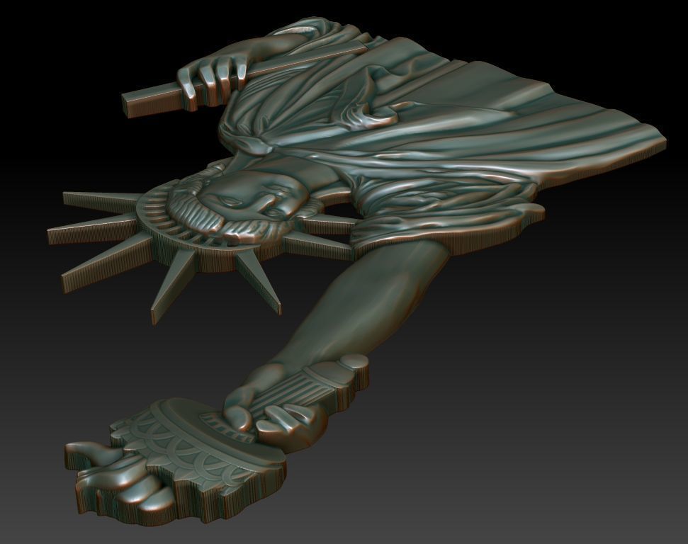 Statue of Liberty bas-relief 3D print model_3