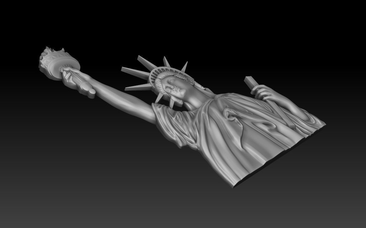 Statue of Liberty bas-relief 3D print model_13