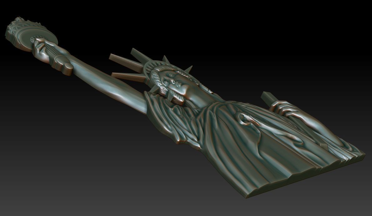 Statue of Liberty bas-relief 3D print model_1